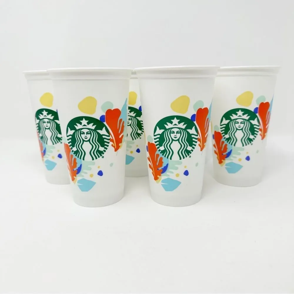 7 STARBUCKS‎ REUSABLE CUPS LEAF EDITION
